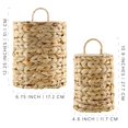 thumbnail image 6 of AuldHome Design Water Hyacinth Baskets (Set of 2); Wall Hanging Woven Rustic Farmhouse  Door Baskets, Small and Medium Size, 6 of 10