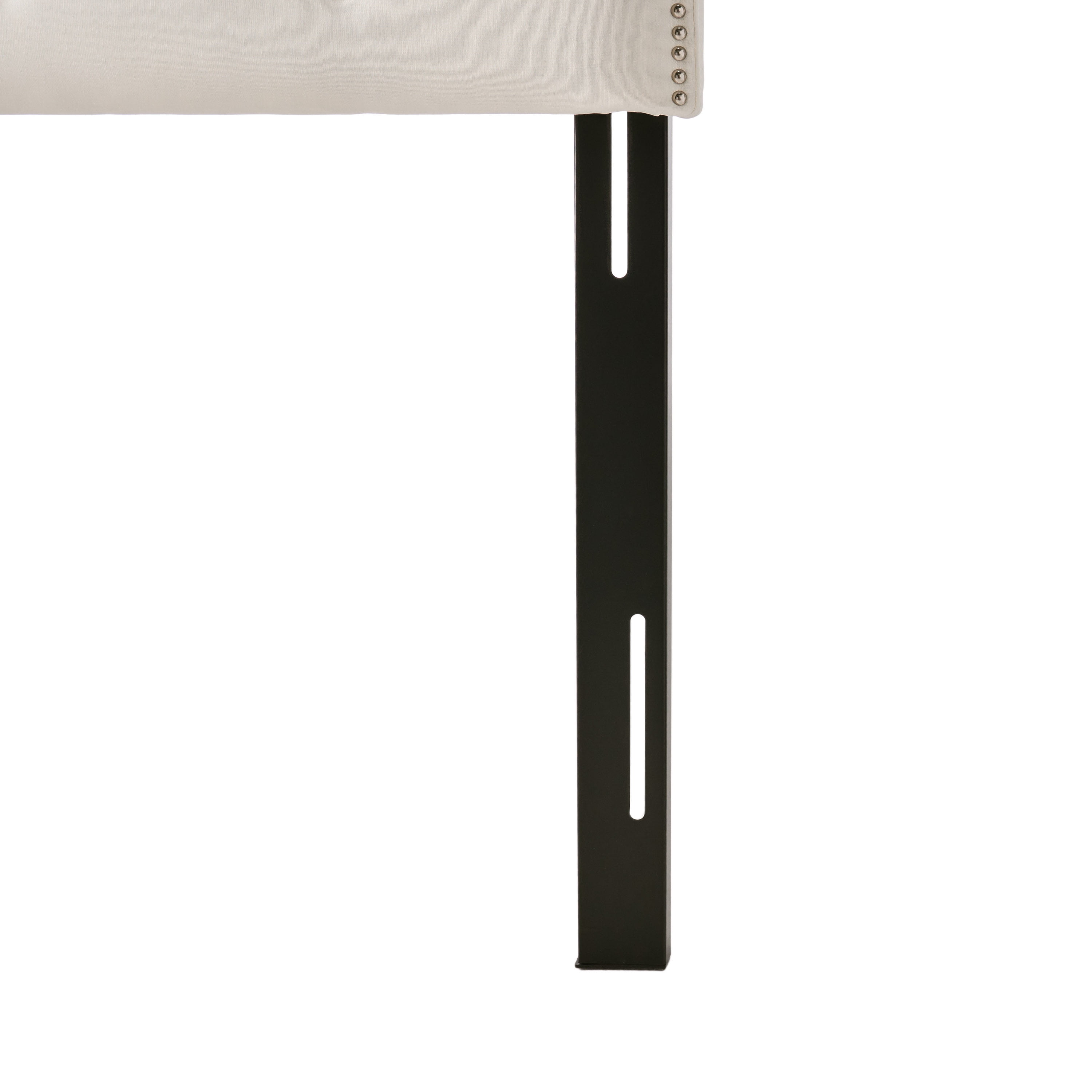Soleil Fabric Upholstered Full/Queen Headboard, Ivory and Black