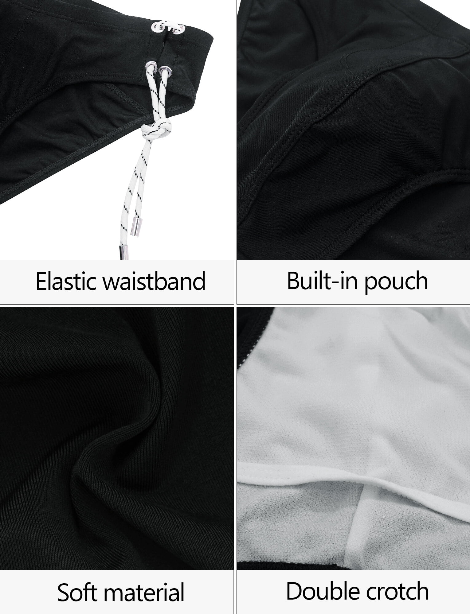 Quick Dry Surf Briefs for Men Elastic Solid Triangle Swimwear Male Summer Beach Bikini Swimsuit Low Rise Side Lace Up Bathing Suit