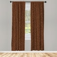 thumbnail image 2 of Ambesonne Earthy Curtains, Romantic Summer Flora Meadow, Pair of 28"x84", Redwood and Mustard, 2 of 4