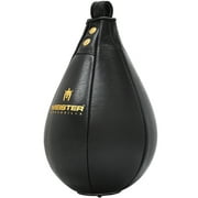 Meister SpeedKills Leather Speed Bag w/ Lightweight Latex Bladder - Black - Large (10.5" x 7")