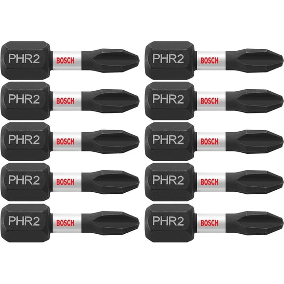 CERPXFF-ITPH2R1B 10-Pack 1 In. Phillips #2R Impact Tough Screwdriving Reduced Insert Bits