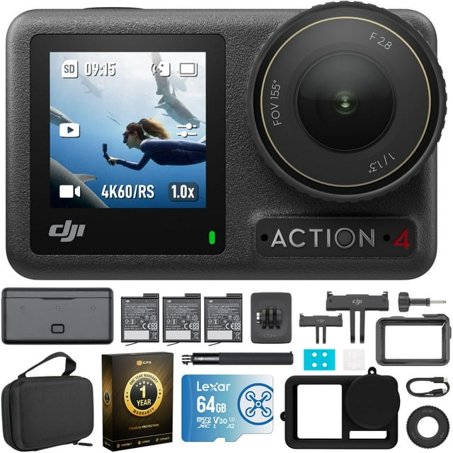 Cámara de acción DJI Osmo Action 4 Adventure 4K impermeable