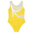 thumbnail image 6 of DPOIS Kid Girls One Piece Ballet Dance Gymnastic Leotard Shiny Unitards Bodysuit Yellow 6, 6 of 6