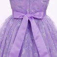thumbnail image 5 of IBTOM CASTLE Flower Girls Dress for Wedding Round Neck Sleeveless Floral Embroidered Ruffle Tulle Dress Birthday Party Princess Pageant Gown with Bowknot 13-14 Years Purple, 5 of 7