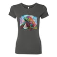 thumbnail image 2 of Wild Bobby Rainbow Painted Manatee Dean Russo Design Animal Lover Women Slim Fit Junior Tee, Dark Grey, XX-Large, 2 of 6