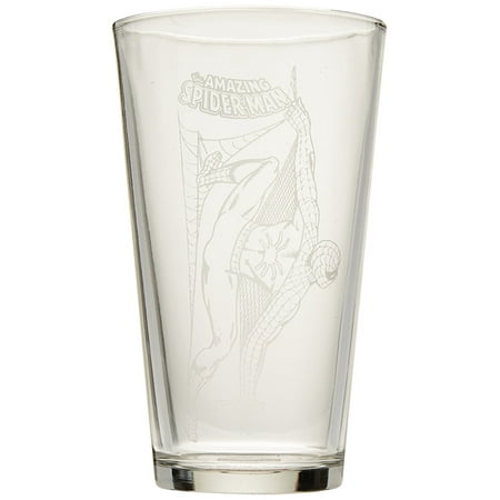 The Amazing Spider-Man Hero Logo Etched Pint Glass, Peter Parker keeps things pretty complicated with his inventions, but he doesn''t much like to.., By Surreal From USA
