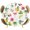 White, variant on Fitted Round Tablecloths Elastic Edged Table Covers 55"-60",Summer Flamingo Flower Coconut Pineapple Waterproof Dining Room Table Cloth