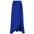 thumbnail image 4 of Kaerm Women's High Waist Asymmetric Ballet Dance Gymnastics Maxi Skirt Performance Costume Blue XXL, 4 of 7