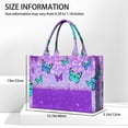 thumbnail image 3 of Large Capacity Tote Bag,Purple Butterfly Leopard Pattern Handbag Fashion Luxury Tote Bag,15.7"x13"x 5.1" Inches,Laptop Compatible, 3 of 6