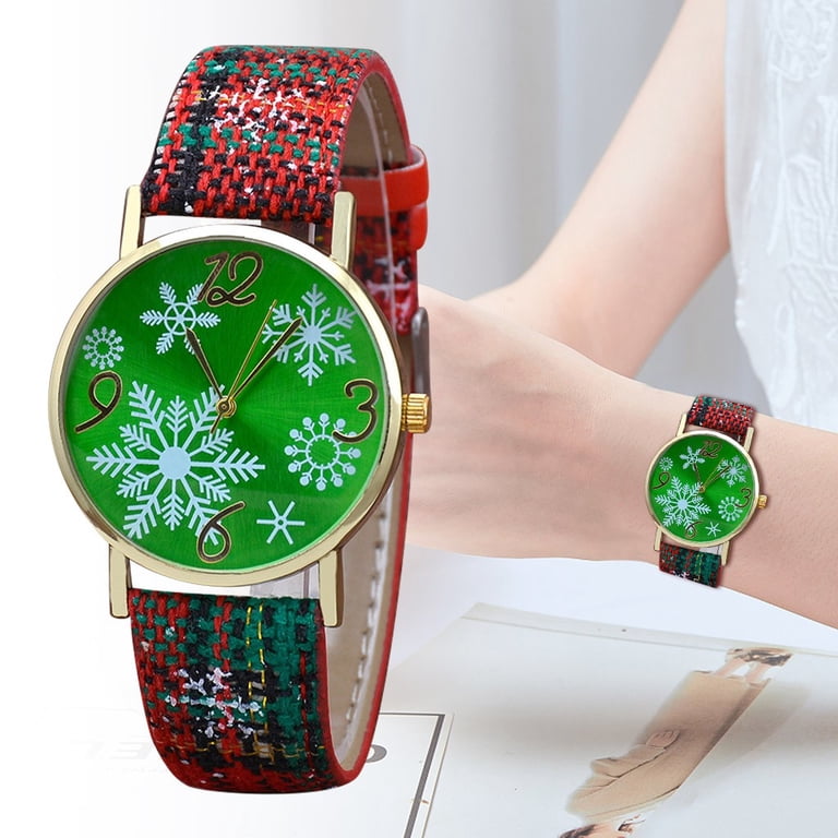 WOMENS GREEN LEATHER CHRISTMAS TREE WATCH Infinity | Accessories | 20 Infinity Quartz Goldtonegreen  main image 2