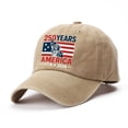 thumbnail image 3 of Gsakboxl Unisex Independence Day Printed Casual Cowboy Baseball Cap Adjustable Sun Hat for 4th of July Daily Outdoor Cowboy Hat Khaki A, 3 of 3