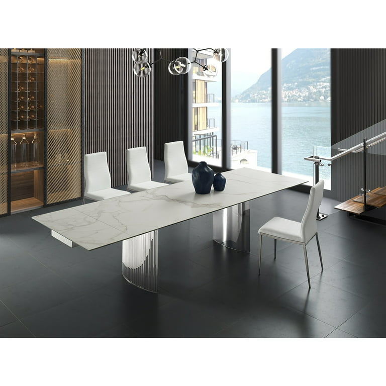  Mobili Fiver, Square Extendable Table, Eldorado, Grey  Concrete, Made in Italy - Tables