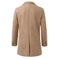 thumbnail image 7 of HAXMNOU Men Wool Coat Winter Trench Coats Long Sleeve Button Up Jacket Outwear Overcoat&nbsp; Khaki XXL, 7 of 7