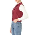 thumbnail image 5 of Allegra K Women's Turn Down Collar Button Denim Washed Vest, 5 of 7