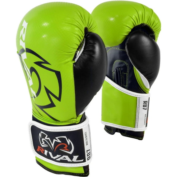 RIVAL Boxing RB7 Fitness Plus Hook and Loop Bag Gloves - XL - Lime/Black
