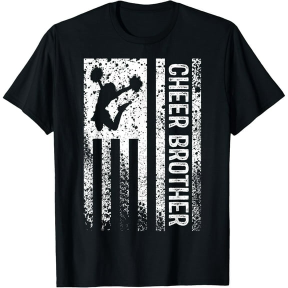 Cheer Brother Vintage American Flag Bro Cheerleader Squad T-Shirt TShirt