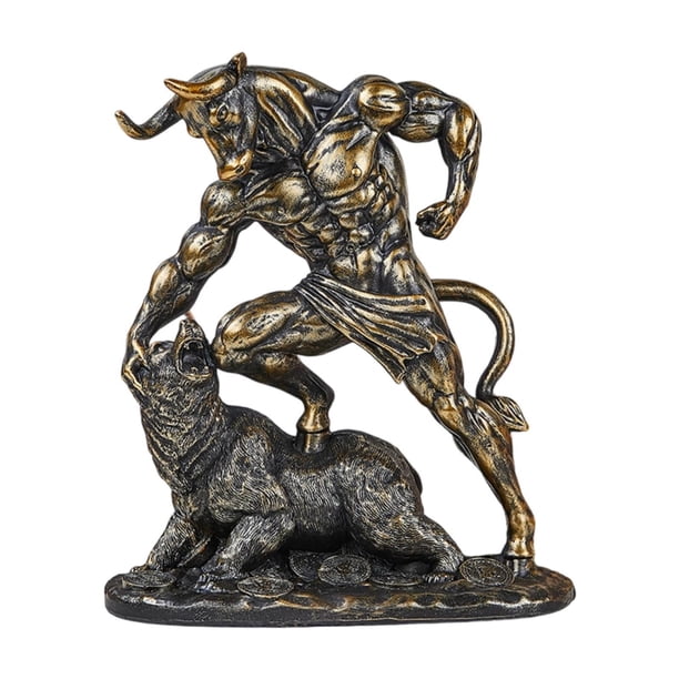 Adorno de estatua de toro de Wall Street, decoración de escritorio para comerciantes, regalo de cumpleaños para hombres estilo B