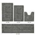 thumbnail image 2 of Better Trends Bathroom Rugs 4 Piece Set 100% Cotton Soft Bath Rug, Water Absorbent, Reversible, Machine Washable for Bathroom Decor Toilet Base Contour, Runner Rug Gray Lux Collection, 2 of 4