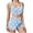 Light Blue, variant on Women's Fuzzy Fleece Pajama Set Crop Tank Top and Shorts Loungewear Soft Plush Nightwear Set 2 Piece Pajamas Outfits Blue M