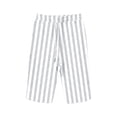 thumbnail image 2 of Womens Capris Cotton and Linen Striped Pocket Elastic Casual Pants Women's Quarter Pants, 2 of 3