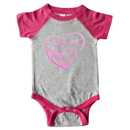 

Inktastic I Love My Mom and Dad in Pink Chalk Heart Gift Baby Boy or Baby Girl Bodysuit