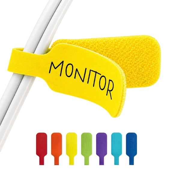 Wrap-It Storage Cable Labels (40 Pack) - Write-On Cord Labels and Wire Tags for Cable Management, Cords and Electronics - Medium Multi-Color