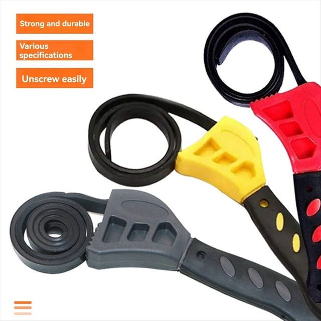 Llave de Cinturón Multifuncional de 3 Piezas, Llave para Abrir , Llave para Reparación de Filtros de Automóviles, Llave de Doble Propósito, Color Negro