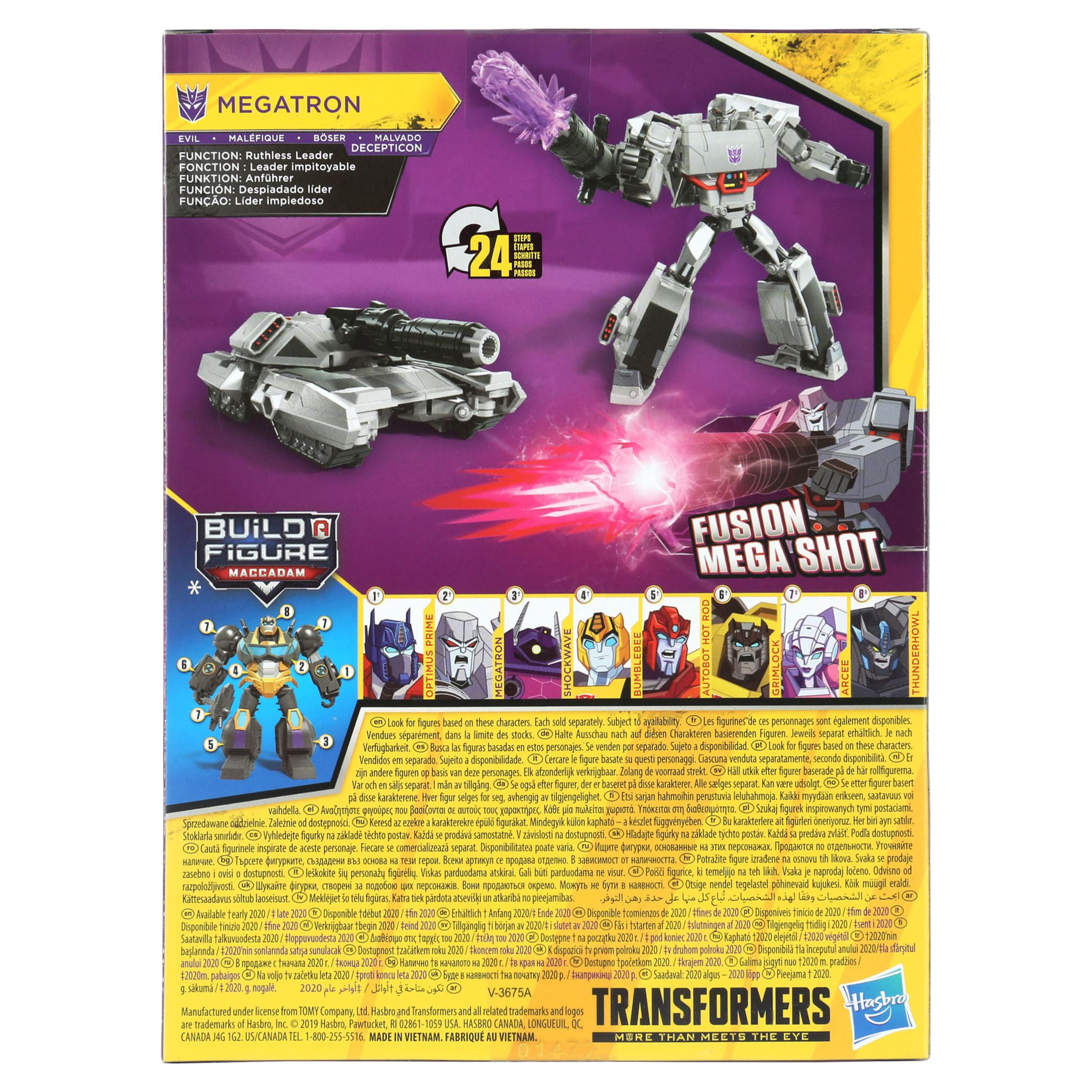 Transformers Bumblebee Cyberverse Kids Megatron Action Figure, Plastic Multicolor, 6" x 5"