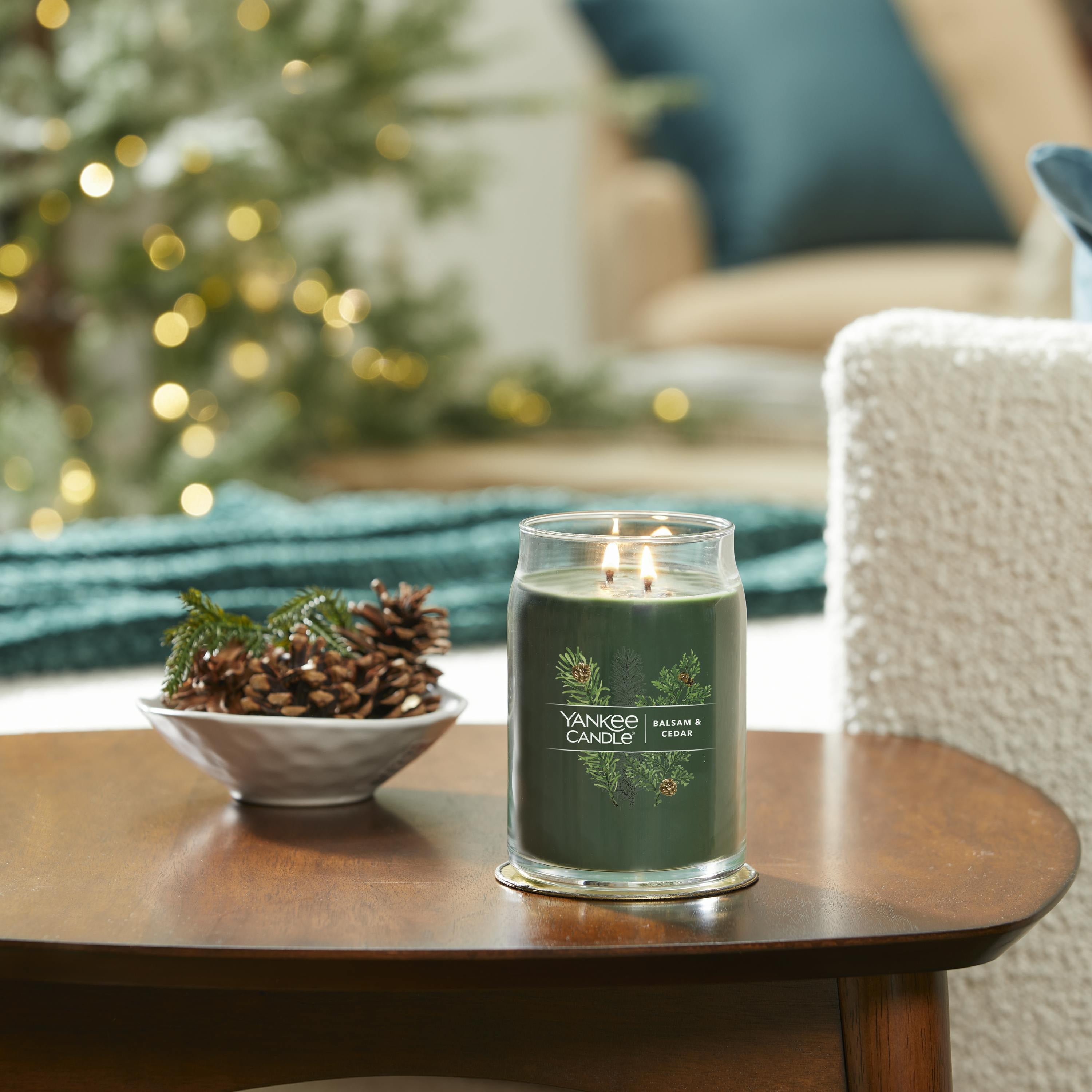 Yankee Candle Signature Large 2-Wick Candle, Balsam & Cedar, 20 oz