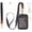 Black, variant on 2-in-1 ID Badge Holder & Lanyard Wallet - Multi-Use Womens Small Wallet with Removable Wristlet & Neck Lanyard, Clear Window, 5 Card Slots, Phone Holder, Ring Keychain - Brown