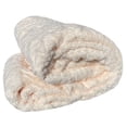thumbnail image 2 of Sherpa Beige Embossed Throw Plush Cozy Super Soft Bed Blanket, 2 of 5