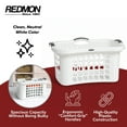 thumbnail image 2 of Redmon Comfort Grip Clothes Basket, Plastic Laundry Storage with 3 Side Handles, White, 2 of 7