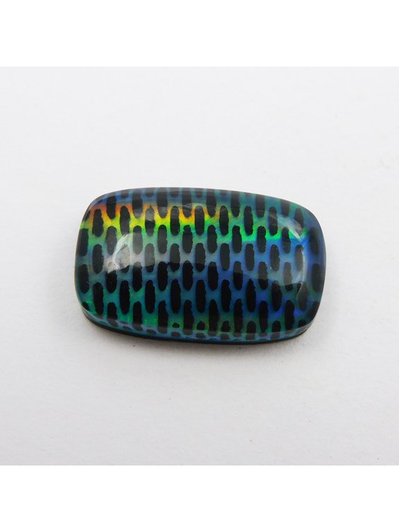 Cushion Cut 9.55 Ct CERTIFIED Lab-Created Boulder Opal Doublet Ring Gemstone