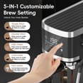 thumbnail image 5 of WHALL 20 Bar Espresso Machine, Touch Screen Coffee Maker with Milk Frother Steam Wand, Custom Coffee Volume, 1500W, 1L Removable Water Tank, 5 of 7