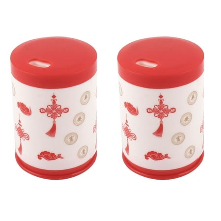 Uxcell Restaurant Plastic Can Shaped Chinese knot Pattern Toothpick Holder