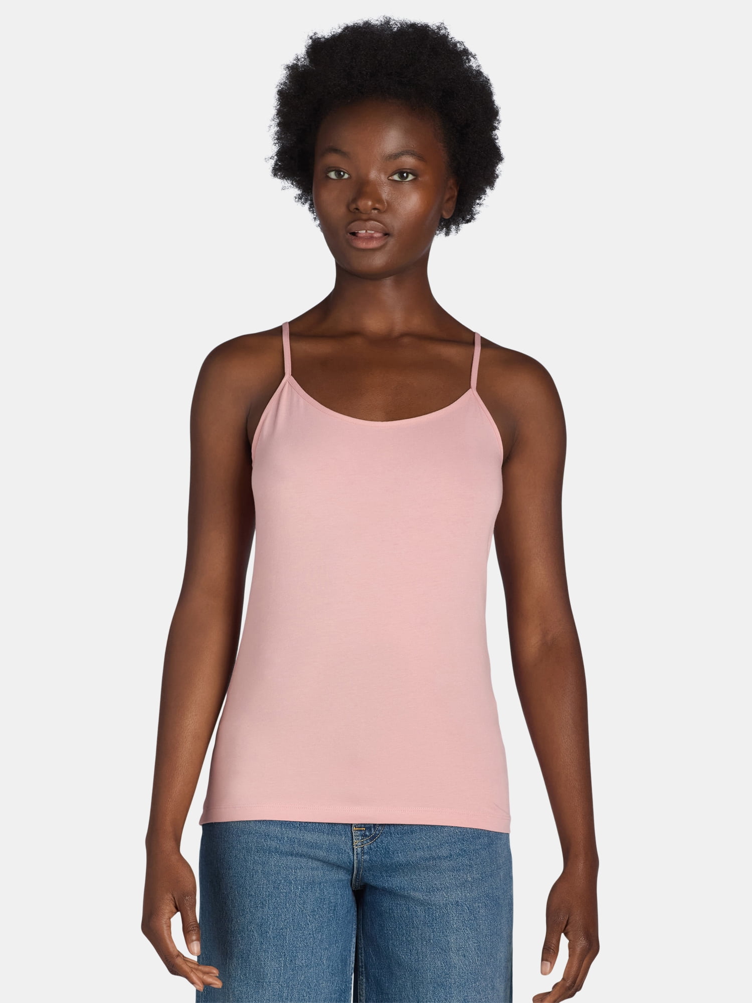 Time and Tru Women's Cami with Adjustable Straps, 5-Pack