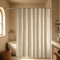 thumbnail image 5 of Stone Texture Silver Foil Shower Curtain, 72" Thickened Waterproof Bathroom Partition, Modern Home Decor Curtain for Tub & Shower Stall, Rust Proof Grommets​, Beige, 5 of 5