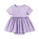 thumbnail image 1 of Odeerbi Bodysuit de Algodón Para Niñas En Verano Vestido de Color Sólido Mono Cuello Redondo Manga Corta Onesie, 1 of 8