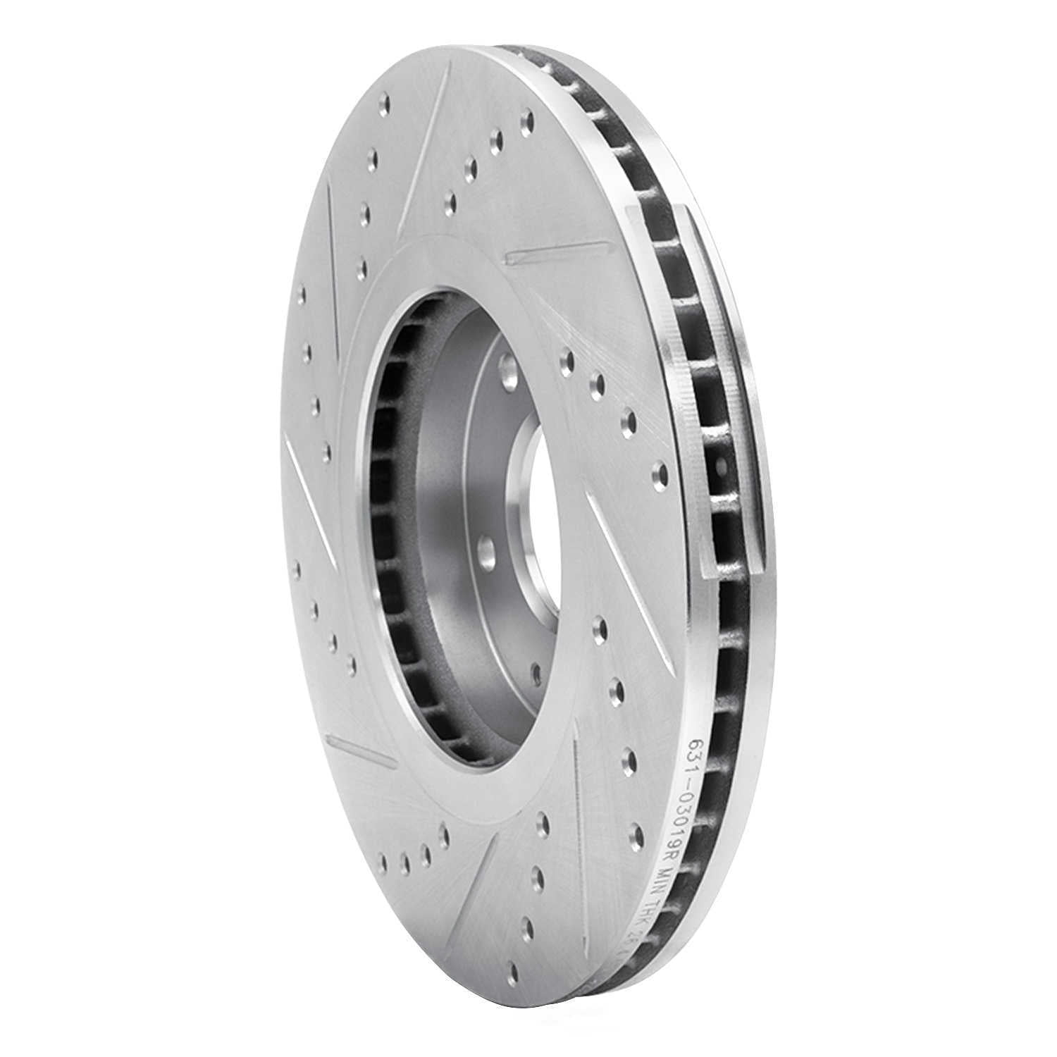Dynamic Friction Company 631-03019R DFC Brake Rotor - Drilled And Slotted - Silver
