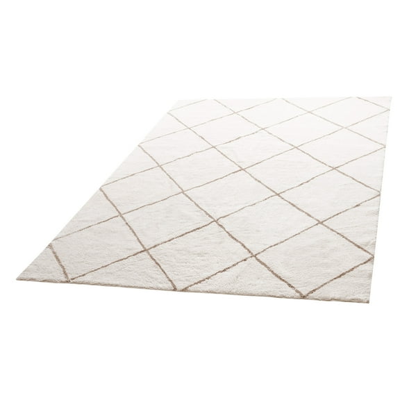 KFFKFF Indoor Plush Area Rug, 8 x 10 ft Soft Carpet, Furry Rug with Long Pile, Thick & Durable High-Pile Design for Busy Spaces, Bedroom, Non-Shedding and Non-Slip Backing, Beige