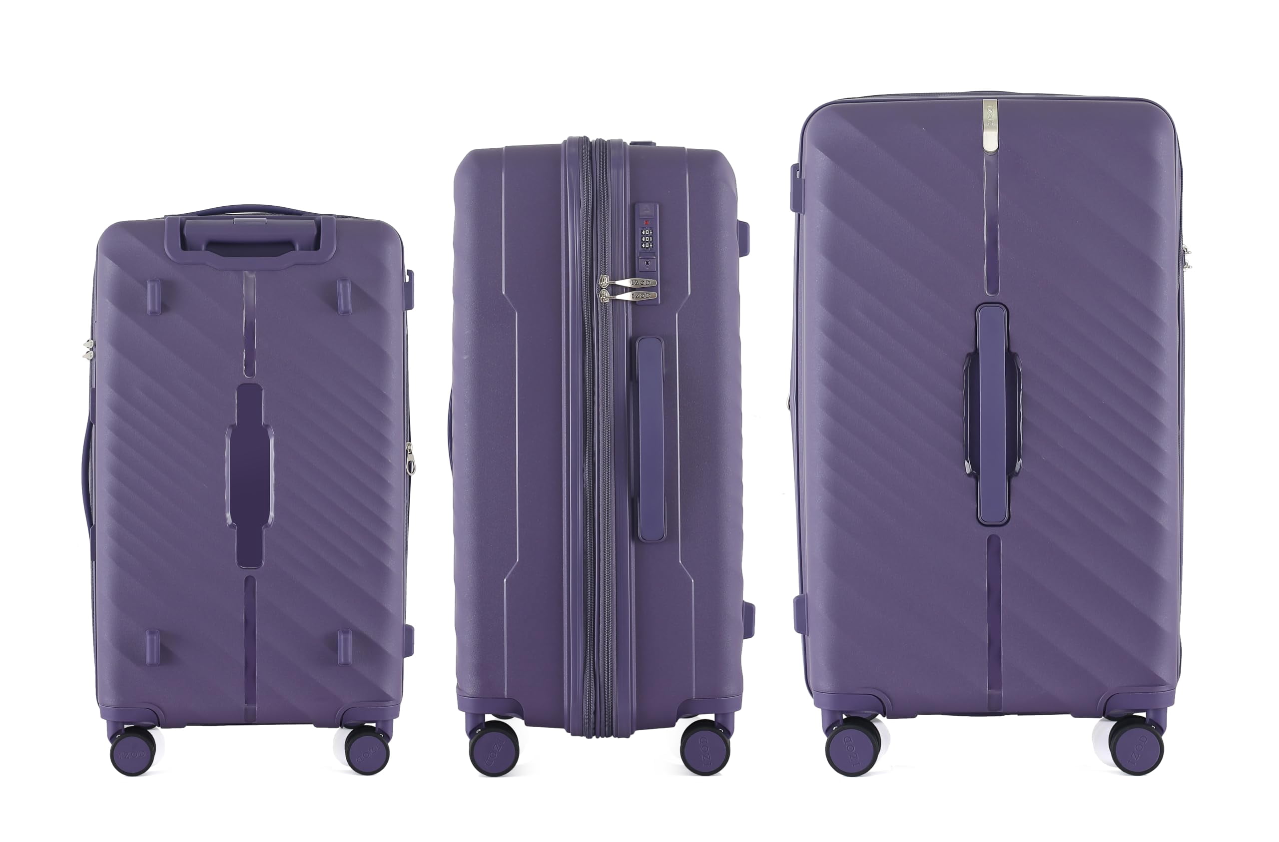 IZOD Gail Polycarbonate Luggage Set - 360-Degree Dual Spinning