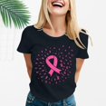 thumbnail image 2 of IMENGL Short Sleeve T-Shirts for Women Casual Breast Cancer Awareness Ribbon Print Tee Comfortable Round Neck Daily Loose Basic Women's Short Sleeve Top,M-XXXL, 2 of 5
