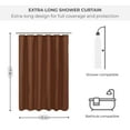thumbnail image 6 of Brown Extra Long Waterproof Shower Curtain Liner 71x79 Inches, 6 of 8