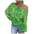 thumbnail image 2 of Hauts Femme Automne 2023 Mode Sweat-Shirt Imprimé Jour de St.Patrick Chemise Graphique à Manches Longues Pull Tops, 2 of 5