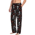thumbnail image 2 of Fotbe Skeleton with Roses Men's Pajama Pants,Sleepwear Pants,Pj Bottoms Drawstring And Pockets-Large, 2 of 9