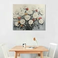 thumbnail image 2 of COMIO Large Oil Painting Flowers Wall Art Plant Wall Decor Pictures for Bedroom White Flower Canvas Wall Decorations Artwork for Living Room Dinning Room Home Office - 20x16 Inch, 2 of 3
