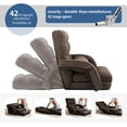 thumbnail image 5 of FLOGUOR 42-Position Adjustable Floor Chair, Chaise Lounge Indoor, Folding Lazy Sofa with Armrests and a Pillow Padded Adults Gaming Chairs for Living Room, Bedroom Factory Price, 8803XM (Brown), 5 of 18