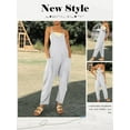 thumbnail image 5 of Xuanfei Women Solid Color V Neck Sleeveless With Pockets Casual Jumpsuit Romper, 5 of 7