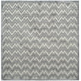 thumbnail image 2 of SAFAVIEH Paradise Kenrick Zigzag Stripes Area Rug, Light Grey/Dark Grey, 6'7" x 6'7" Square, 2 of 6